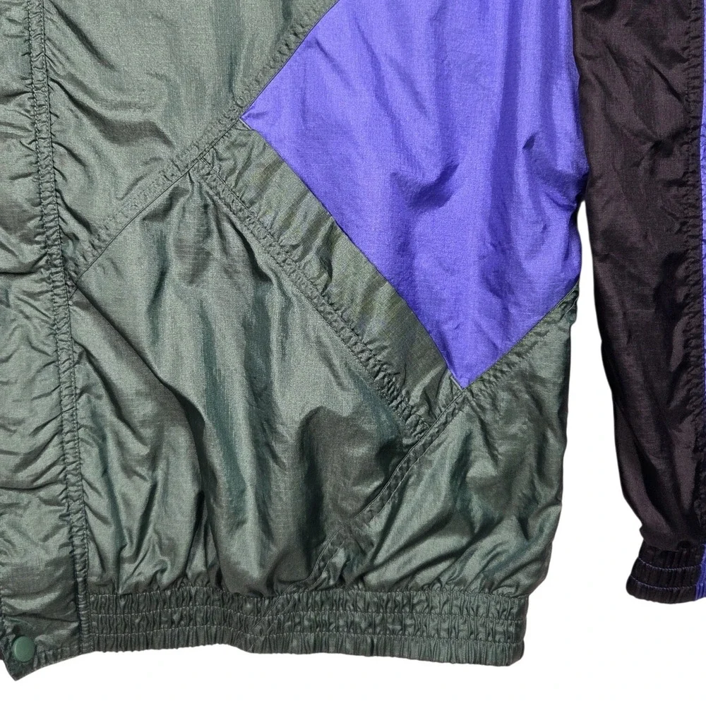 Vintage Nike Windbreaker Men XL Green Purple Colorblock 90s Y2K Ripstop Jacket